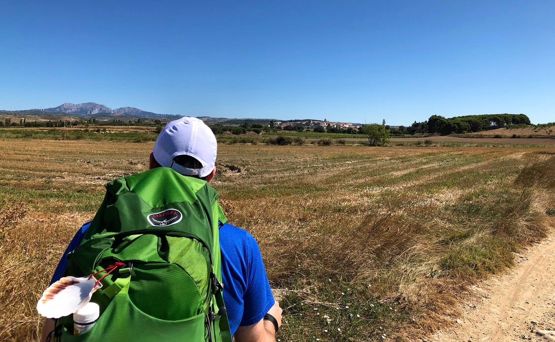 Pilgrim walking the Camino